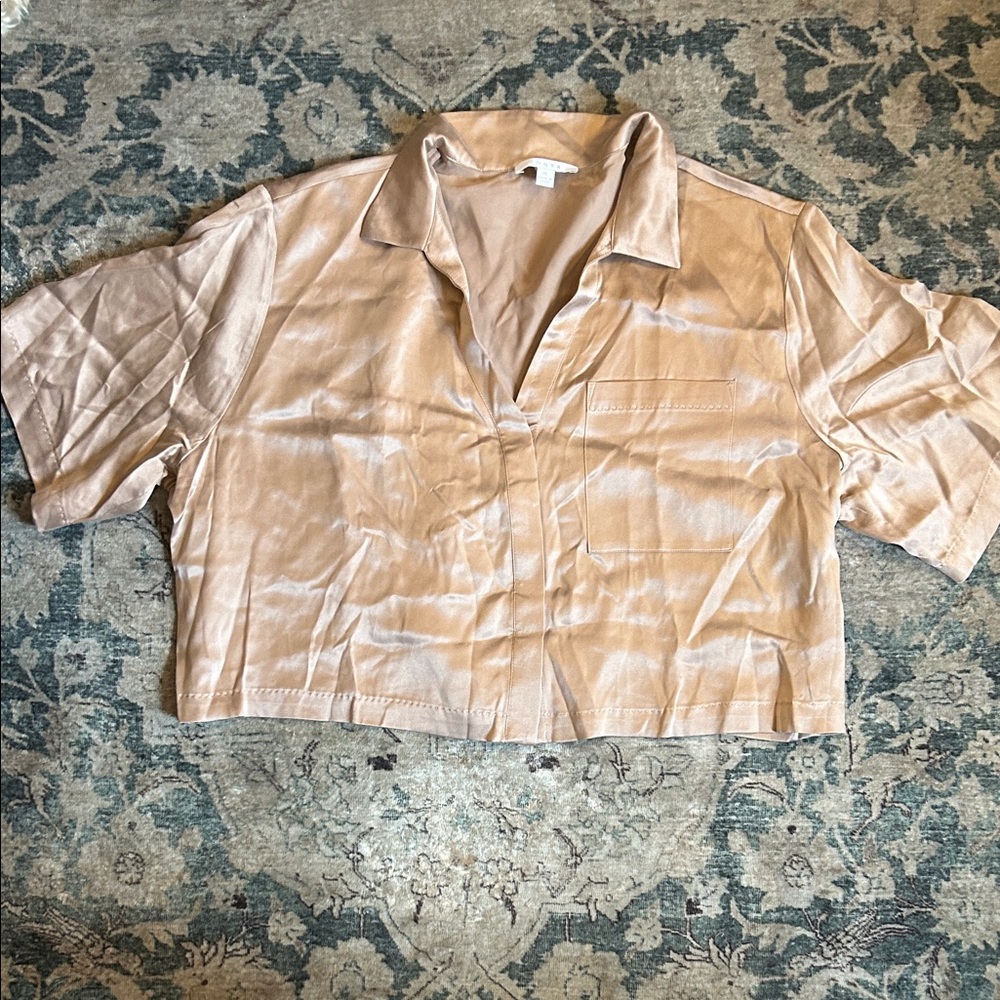 lunya Silk Sleep Shirt in Warm Beige
